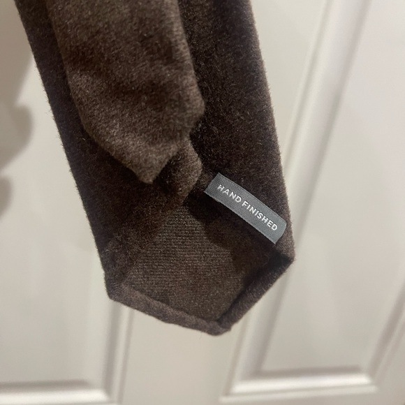 NWT Michael Kors Brown Solid Wool-Blend Necktie Sz OS - Picture 10 of 12